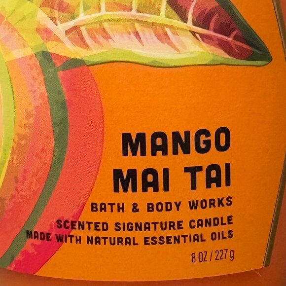 BBW Mango Mai Tai Bath & Body Works Single Wick Candle - Picture 3 of 10
